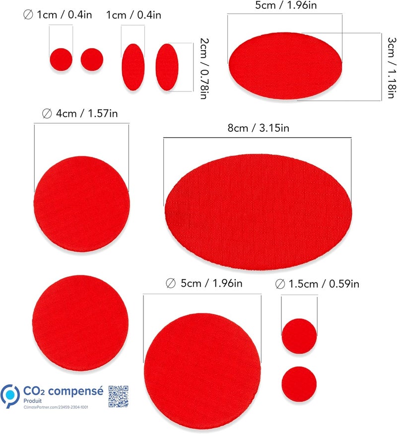 aZengear Repair Patches for Down Jackets - Waterproof, Pre-Cut, Self-Adhesive, Tear-Cold-Heat-Resistant Nylon Polyester Fabric to Fix Puffer Coats, Gear, Tents (11 Pieces, Red) - Image 3